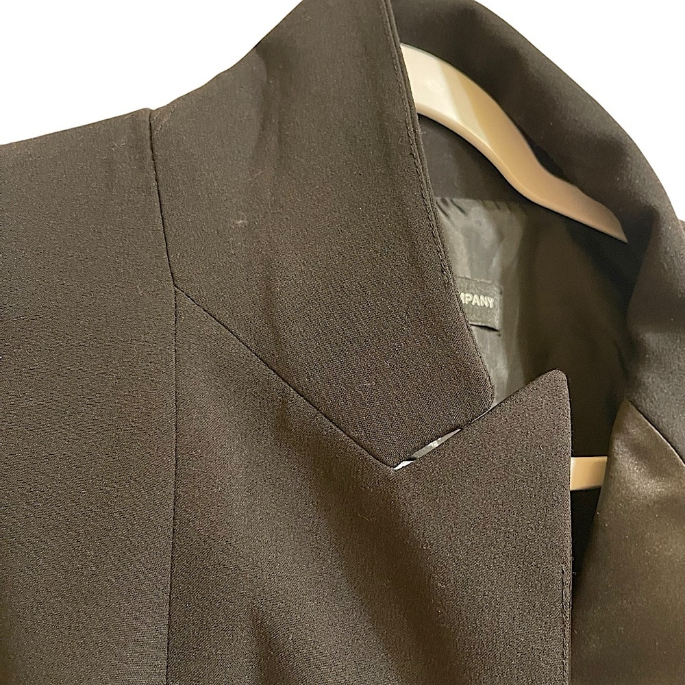 New York & Company Black Tuxedo Style One Button Blazer Jacket Evening Size 12 - Picture 5 of 13